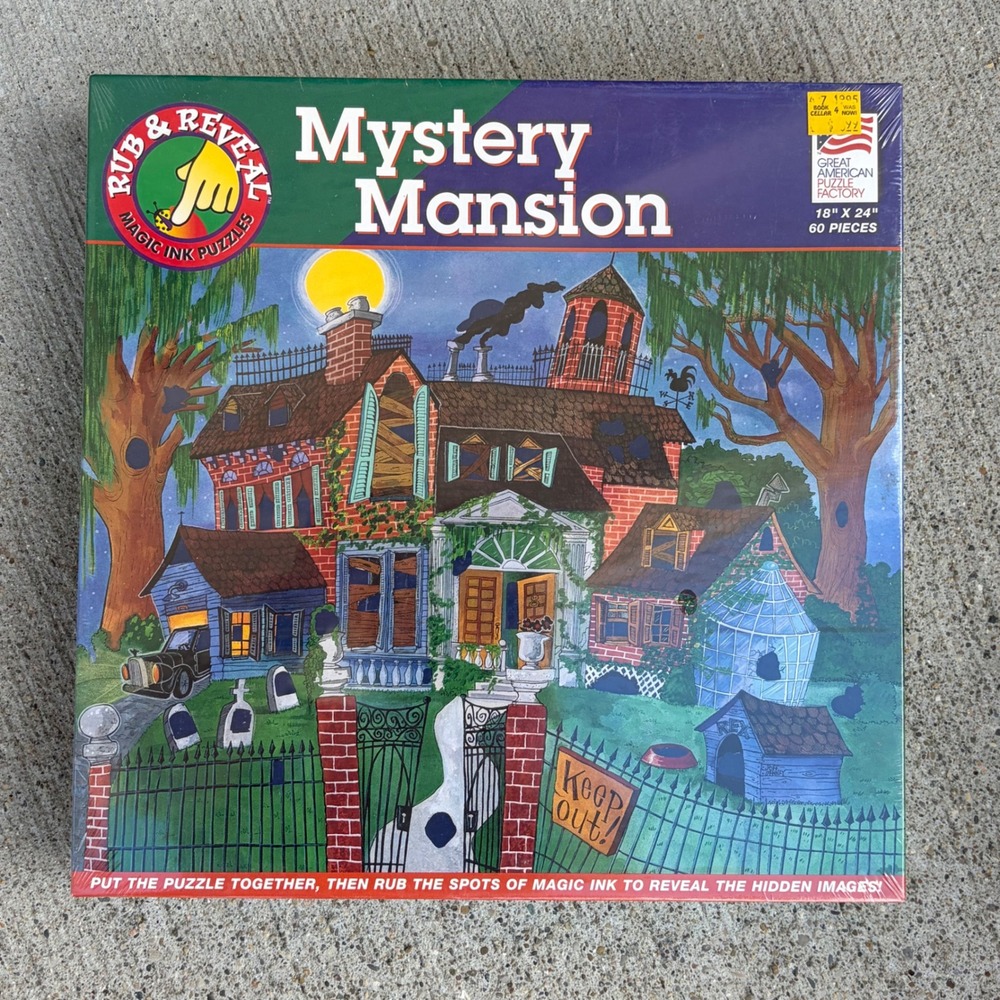 Great American Puzzle Factory Mystery Mansion Rub & Reveal 60 Piece Puzzle NEW